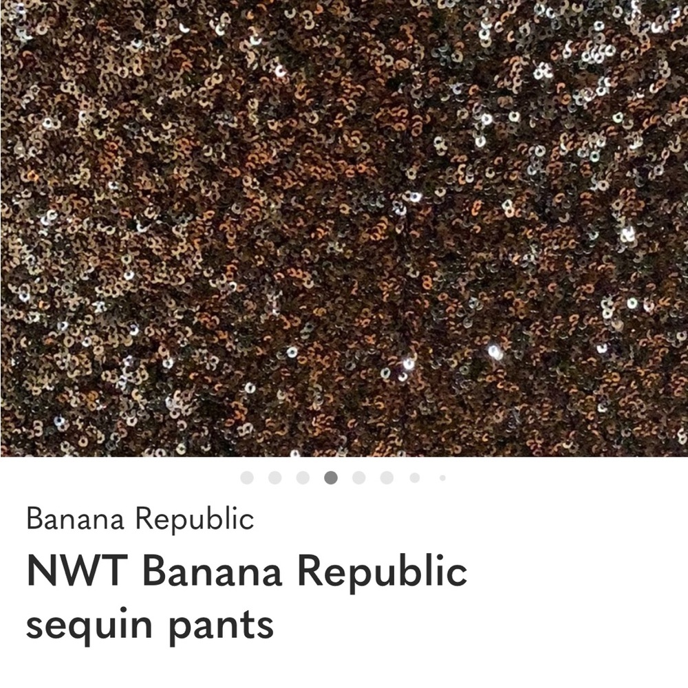 Banana Republic Gold Sequin Wide Leg Pants, Sz M - Picture 3 of 4